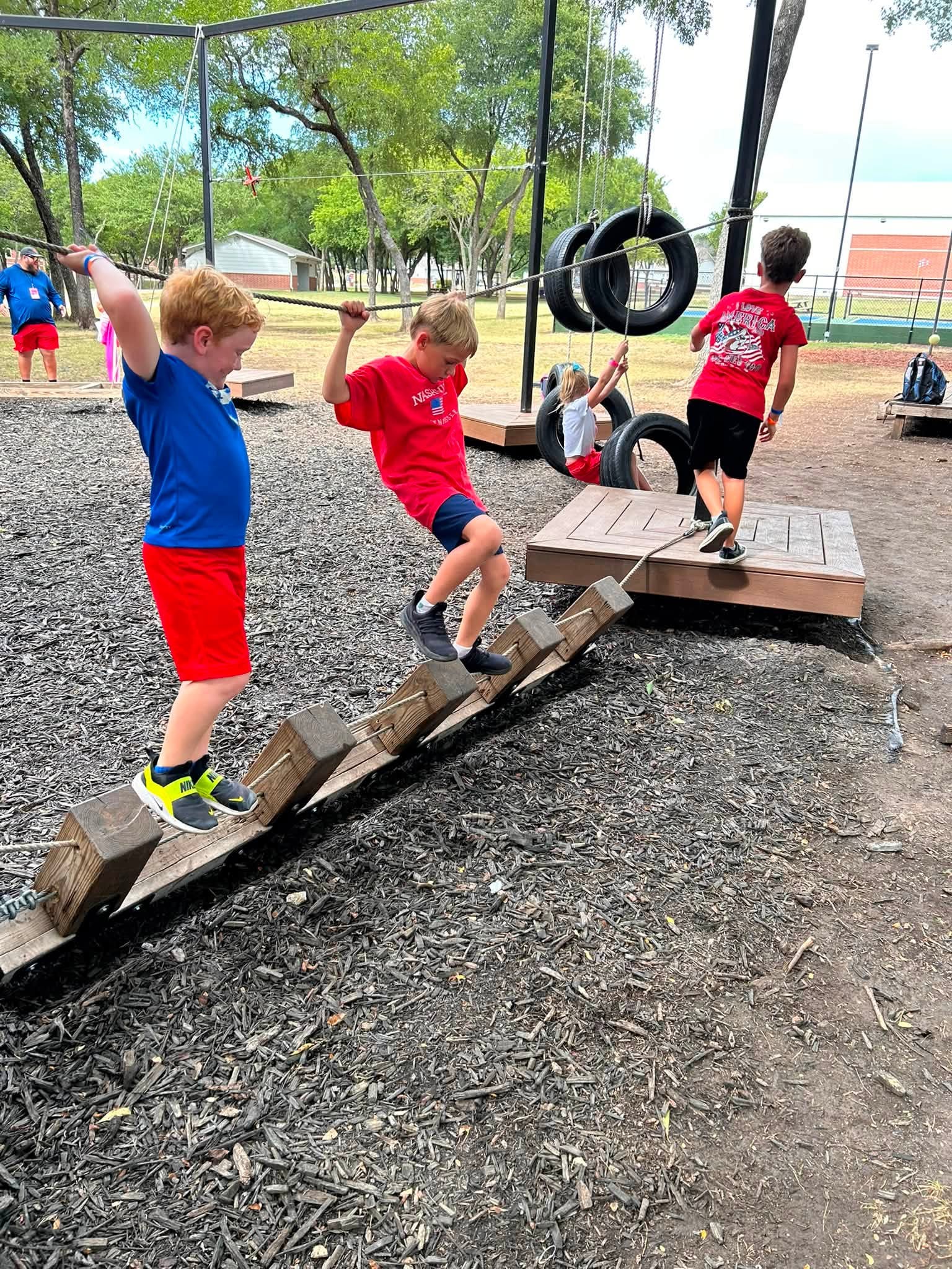 Children enjoying an outdoor church activity